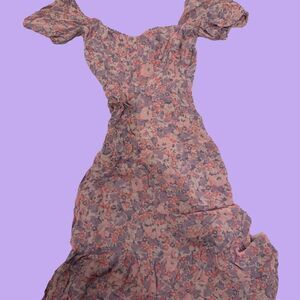tagliatelle linen dress blush check Reformation Tagliatelle Linen Dress by Reformation